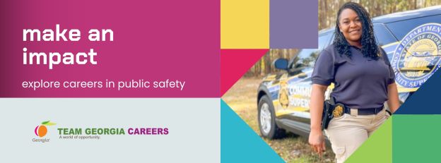 make an impact image with text on the left side and image of a woman in front of a car with department of community supervision on the right side
